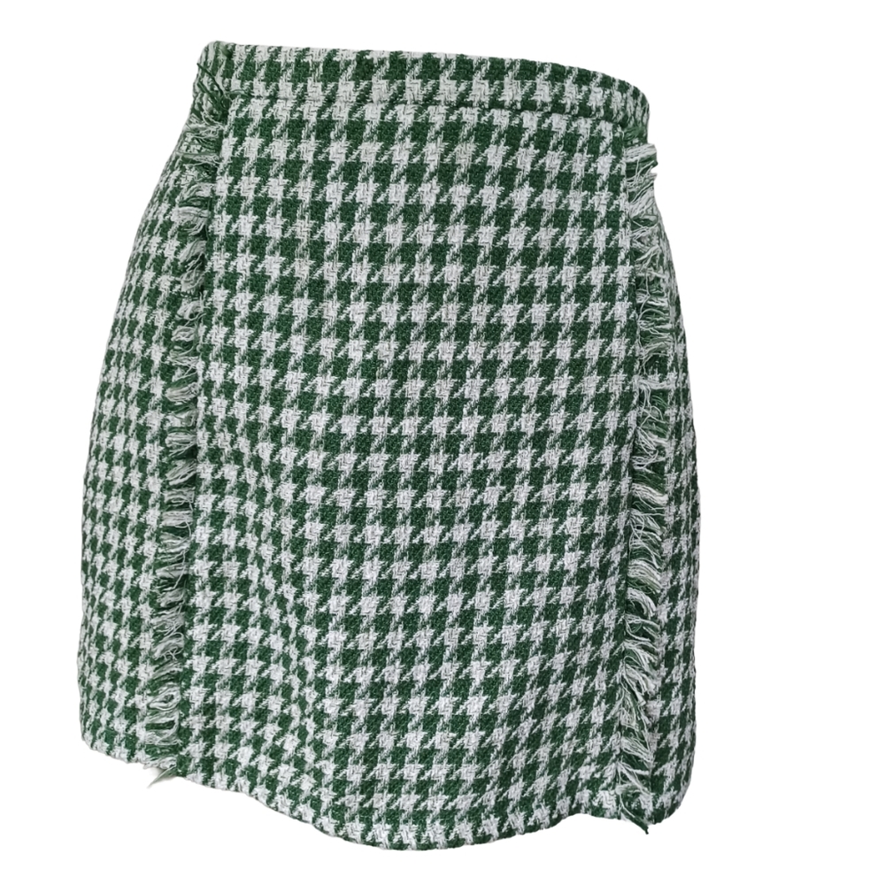 LULUS HOUNDSTOOTH TWEED SKIRT SIZE XL
